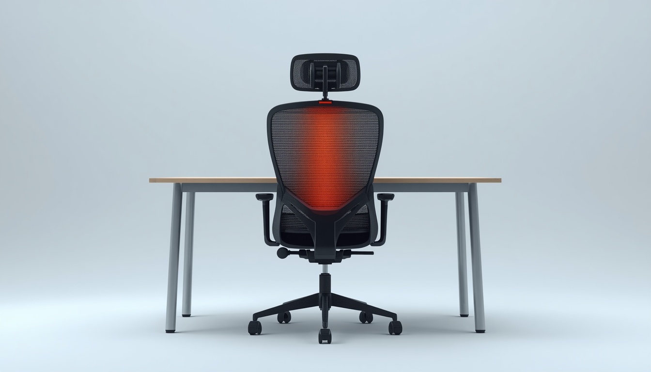 Ergonomic office chair supporting proper seated posture at a desk